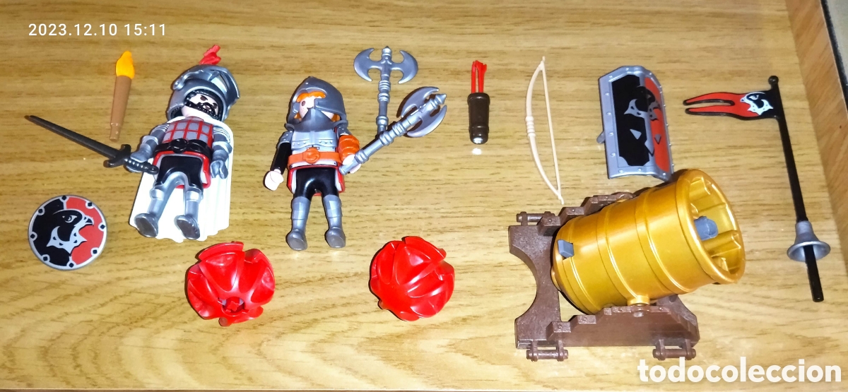 Playmobil: Playmobil 2014 rf 6038 Ca&ntilde;&oacute;n dorado batalla Caballeros Halc&oacute;n Emblema grif&oacute;n & Arquero pecas naranja