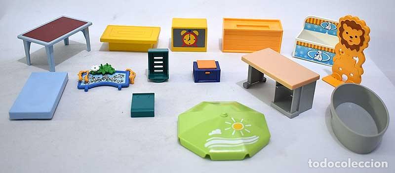 Playmobil: Playmobil. Lote de 14 piezas de mobiliario variado