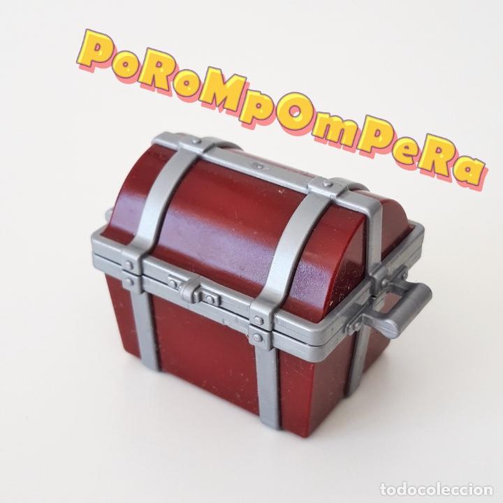 Playmobil: PLAYMOBIL COFRE O BA&Uacute;L DEL TESORO PIRATA GRANATE-GRIS PLATEADO 5298 5493 6301 MEDIEVAL P1