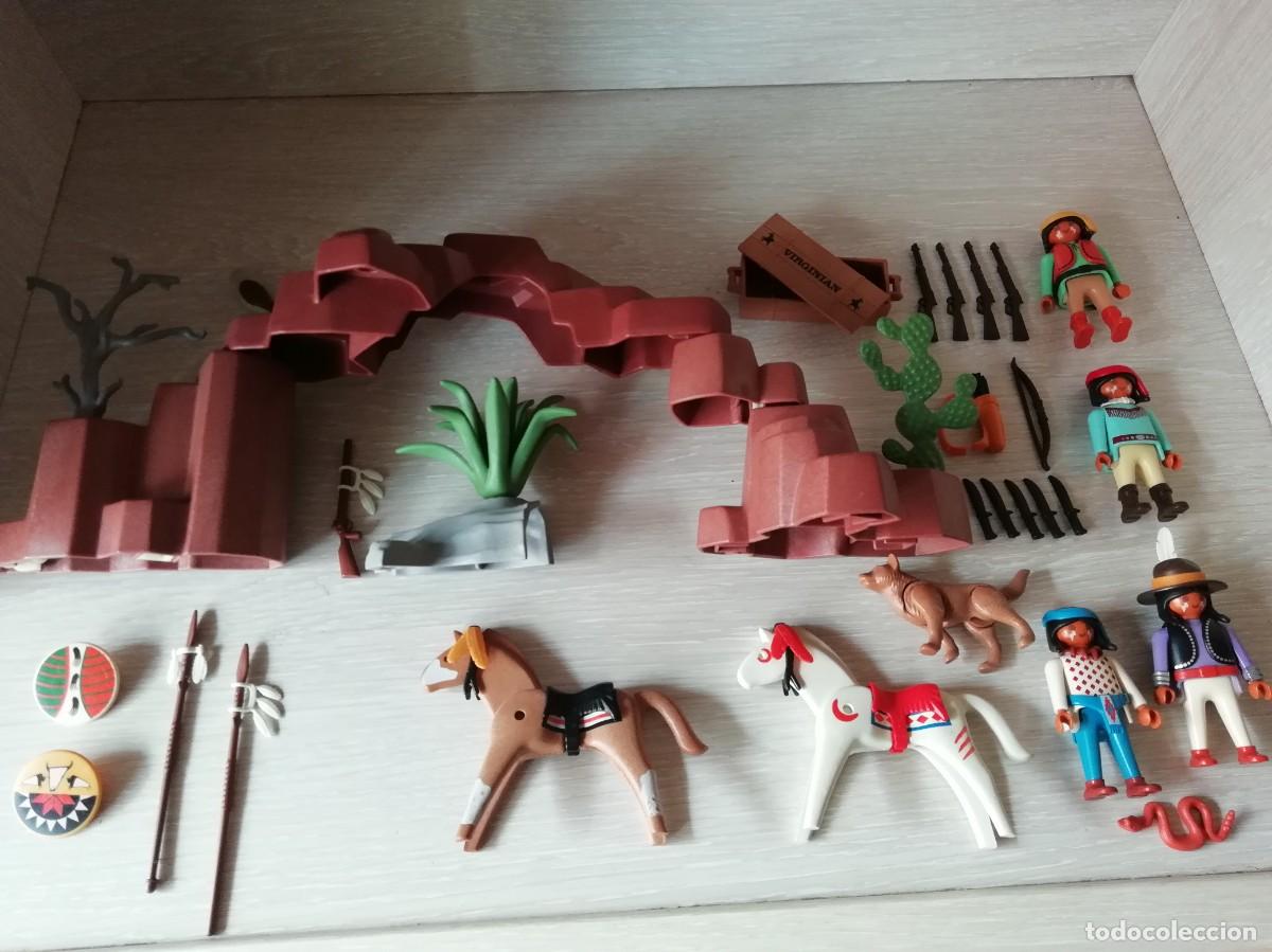 Playmobil: playmobil, lote, oeste, western, indios, Ref. 3878, apaches, soldados, original, completa sin caja.