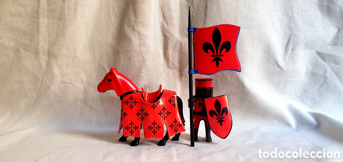 Playmobil: Playmobil Caballero Flor de Lys Negra Templario cruzado Malta los cielos Teutonico 3666