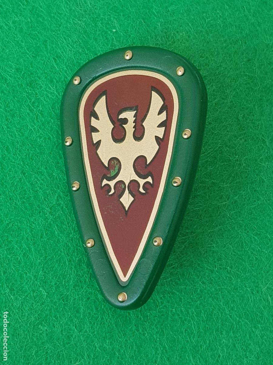 Playmobil: Playmobil escudo cometa normando caballero medieval verde granate &aacute;guila dorada sajones vikingos