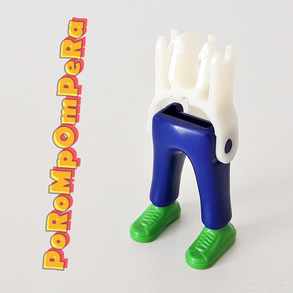 Playmobil: PLAYMOBIL PIERNA PANTAL&Oacute;N AZUL OSCURO ZAPATILLA VERDE + ESQUELETO IDEAL CUSTOM O COMPLETAR ZD