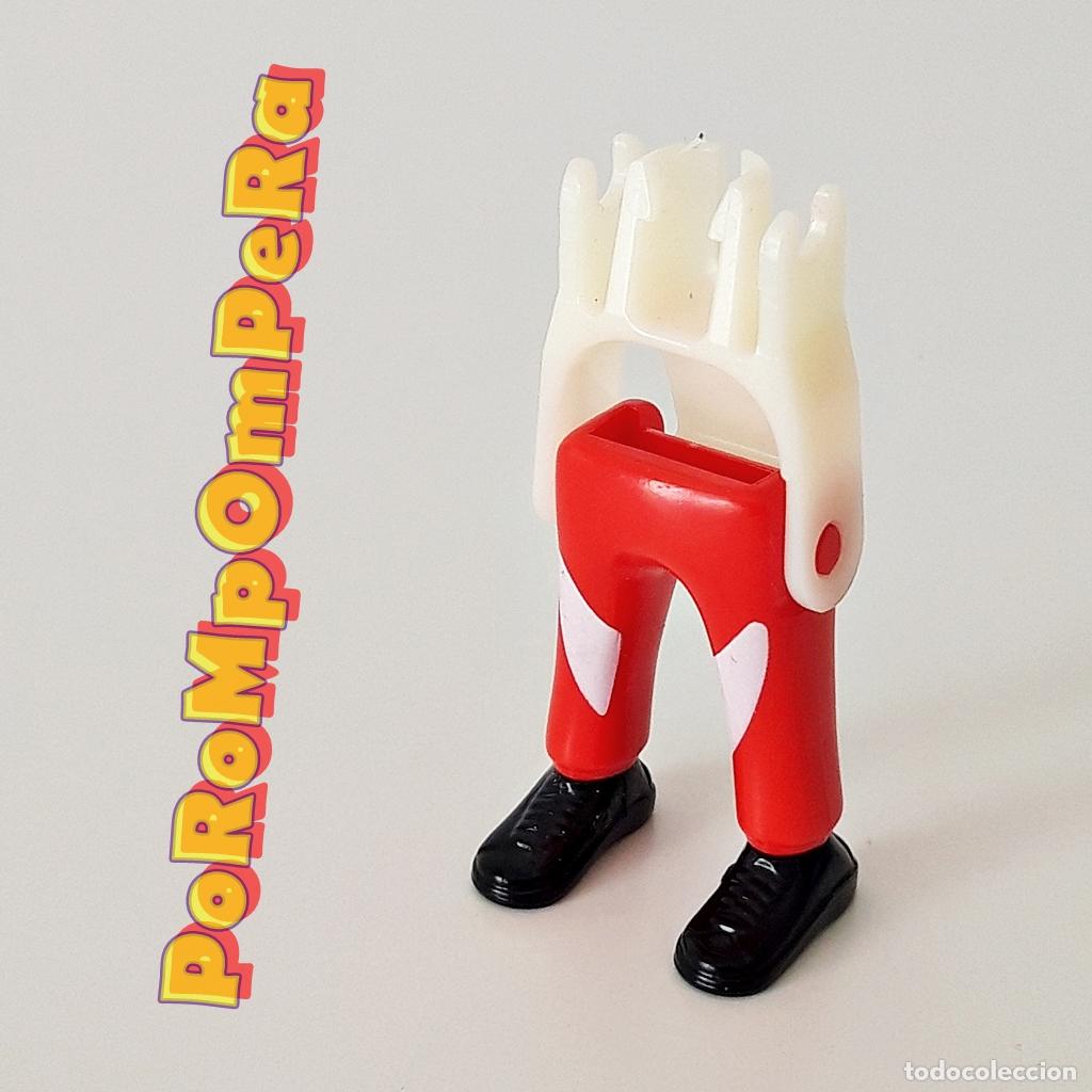 Playmobil: PLAYMOBIL PIERNA PANTAL&Oacute;N ROJO FRANJAS ZAPATILLA NEGRA + ESQUELETO IDEAL CUSTOM O COMPLETAR ZD