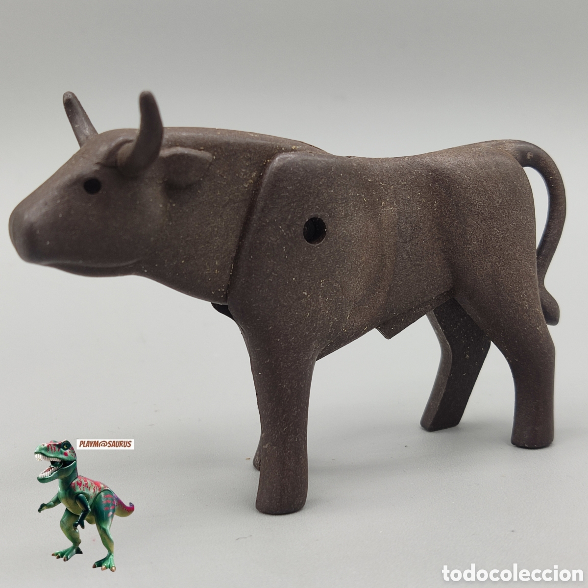 Playmobil: Playmobil toro marron oscuro antiguo primera epoca granja western 3484 3503 3556 3577 3996 buey