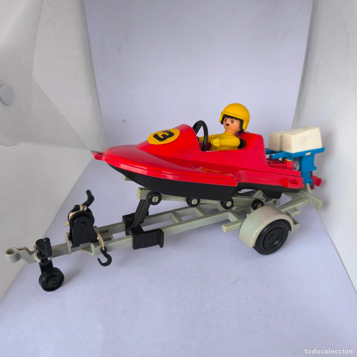 Playmobil: LANCHA DE CARRERAS TEXACO 3538 FAMOBIL PLAYMOBIL CON REMOLQUE