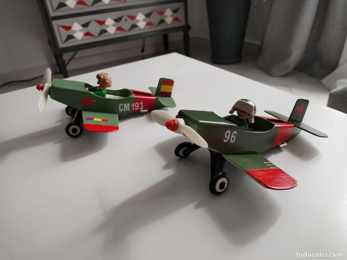 Playmobil: Pareja avionetas playmobil custom Guerra civil espa&ntilde;ola -Polikarpov I-16 Mosca