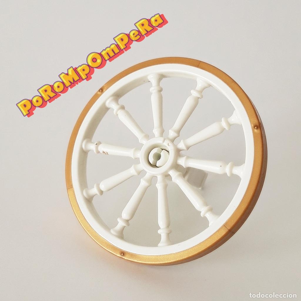 Playmobil: PLAYMOBIL RUEDA BLANCA-DORADA + ENGANCHE CALESA HADAS 5052 5143 CG2