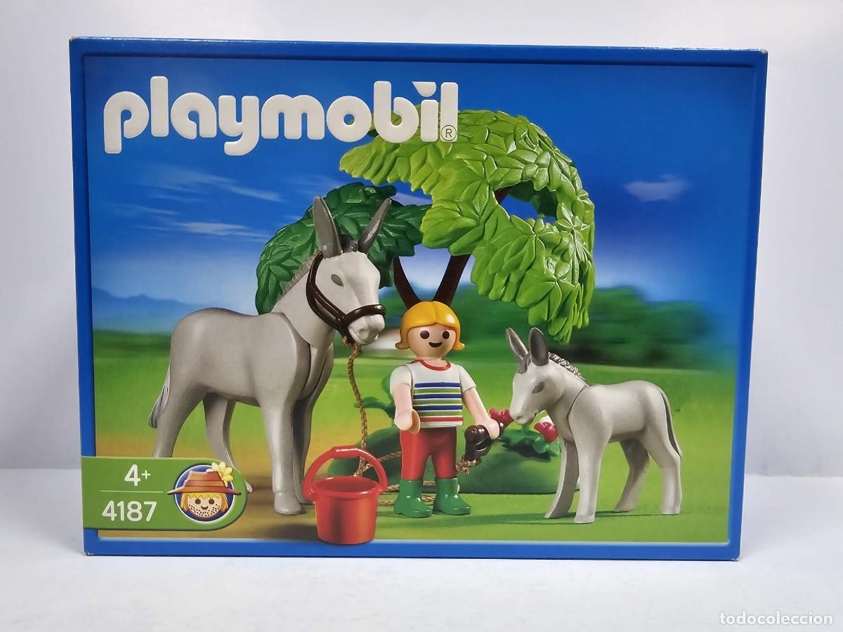 Playmobil: Playmobil - Ni&ntilde;a con Burro y Pollino en el Prado 4187, NUEVO, CERRADO, CAJA PERFECTA