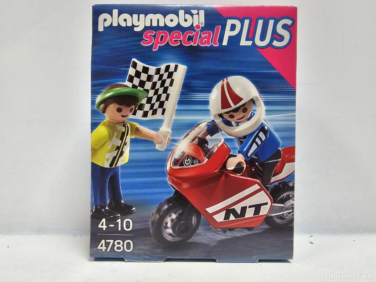 Playmobil: PLAYMOBIL - NI&Ntilde;OS CON MOTO DE CARRERAS 4780, NUEVO, CERRADO, CAJA PERFECTA