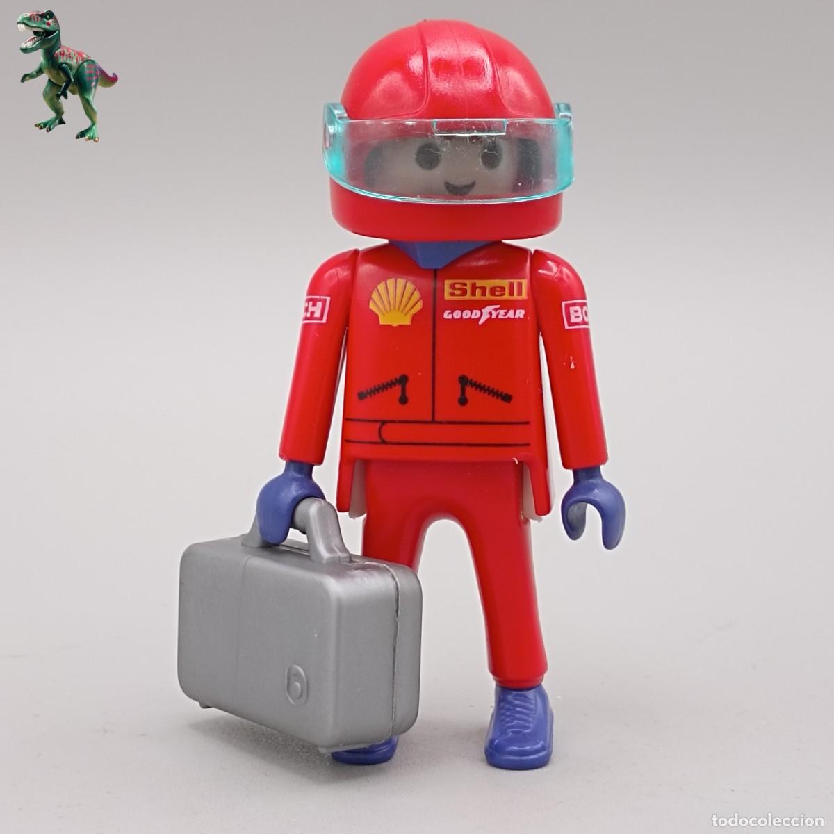 Playmobil: Playmobil Figura Piloto Formula 1 F1 Shell Goodyear Conductor Carrera 3289