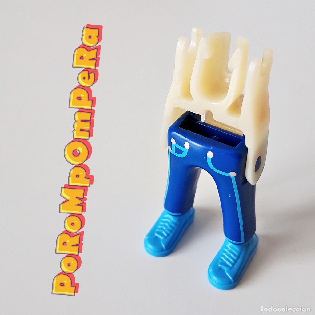 Playmobil: PLAYMOBIL PIERNA PANTAL&Oacute;N TEJANO ZAPATILLA CELESTE + ESQUELETO IDEAL CUSTOM O COMPLETAR R7