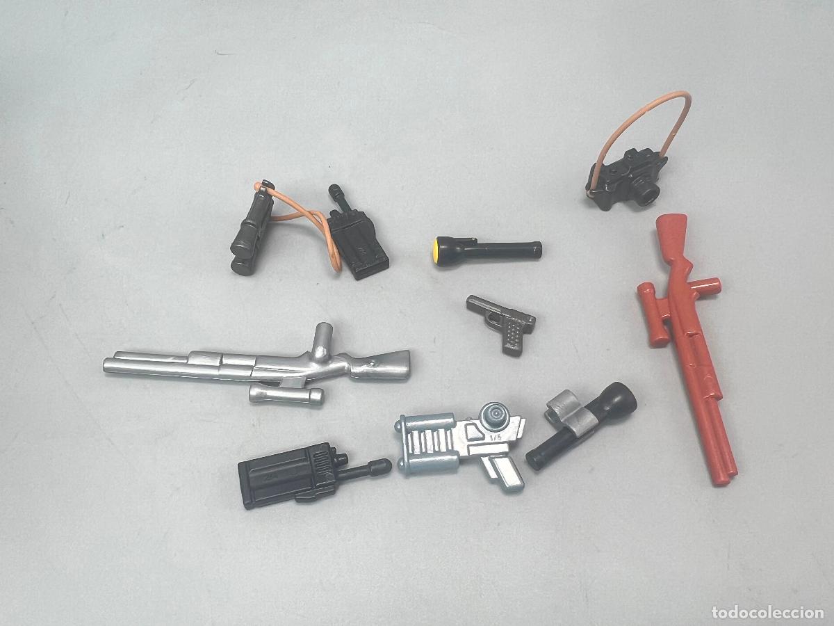 Playmobil: Playmobil lote accesorios polic&iacute;a radio prism&aacute;ticos rifle linterna