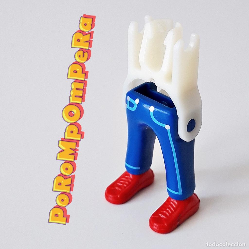 Playmobil: PLAYMOBIL PIERNA PANTAL&Oacute;N TEJANO ZAPATILLA DEPORTIVA ROJA + ESQUELETO IDEAL CUSTOM/COMPLETAR ZD