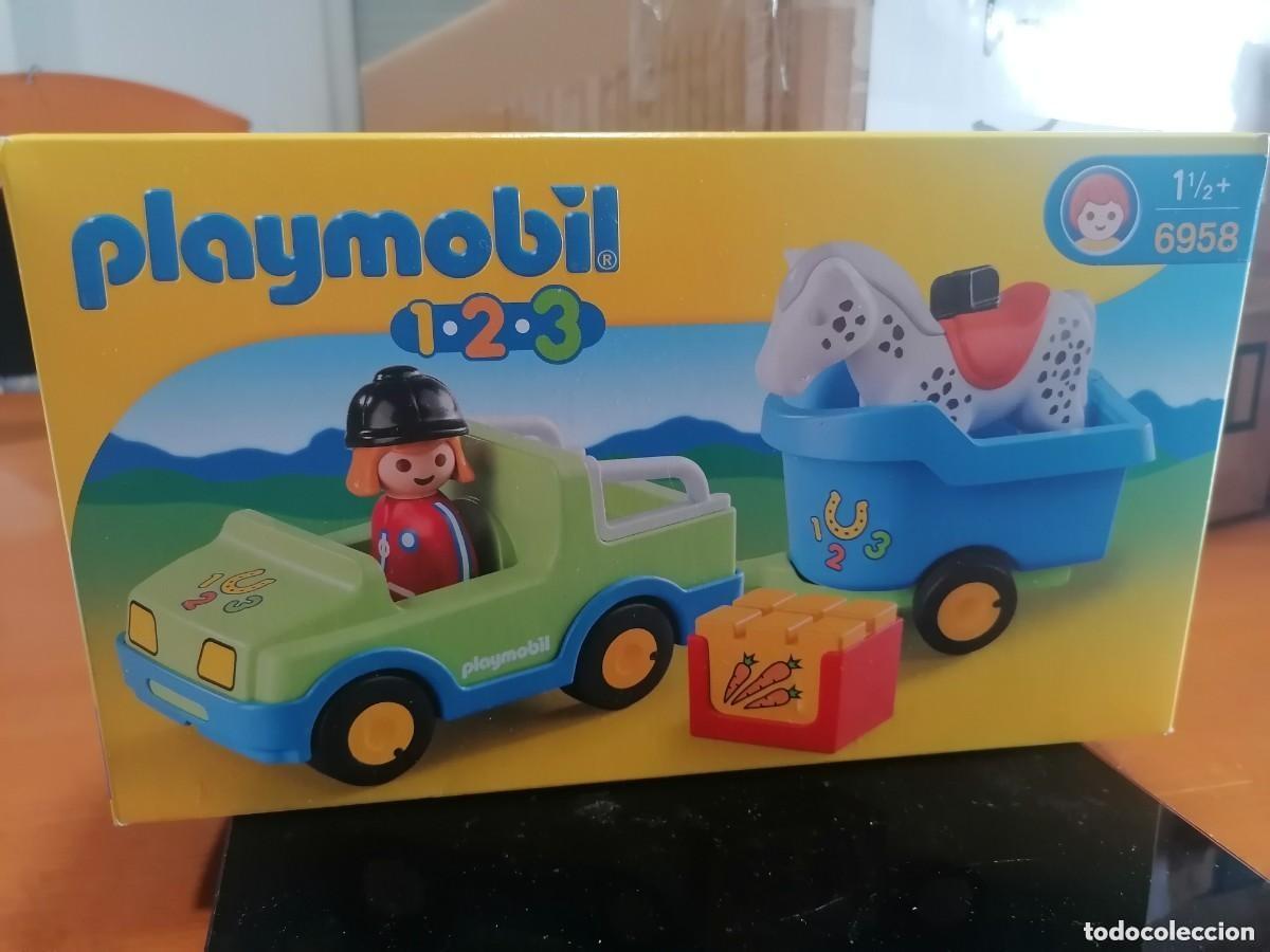 Playmobil: PLAYMOBIL 1 2 3 REF. 6958 * COCHE + REMOLQUE Y CABALLO * NUEVO PRECINTADO