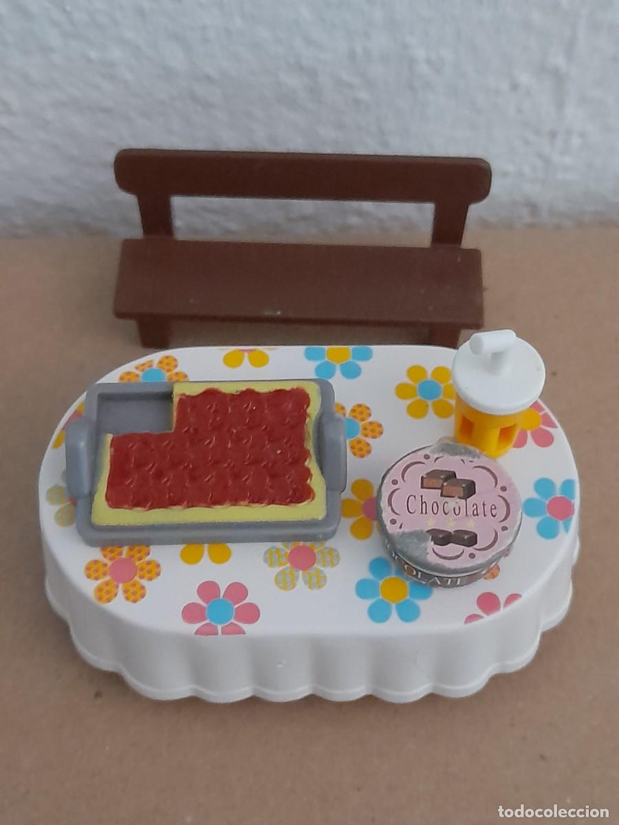 Playmobil: Playmobil mobiliario, banco y mesa con merienda