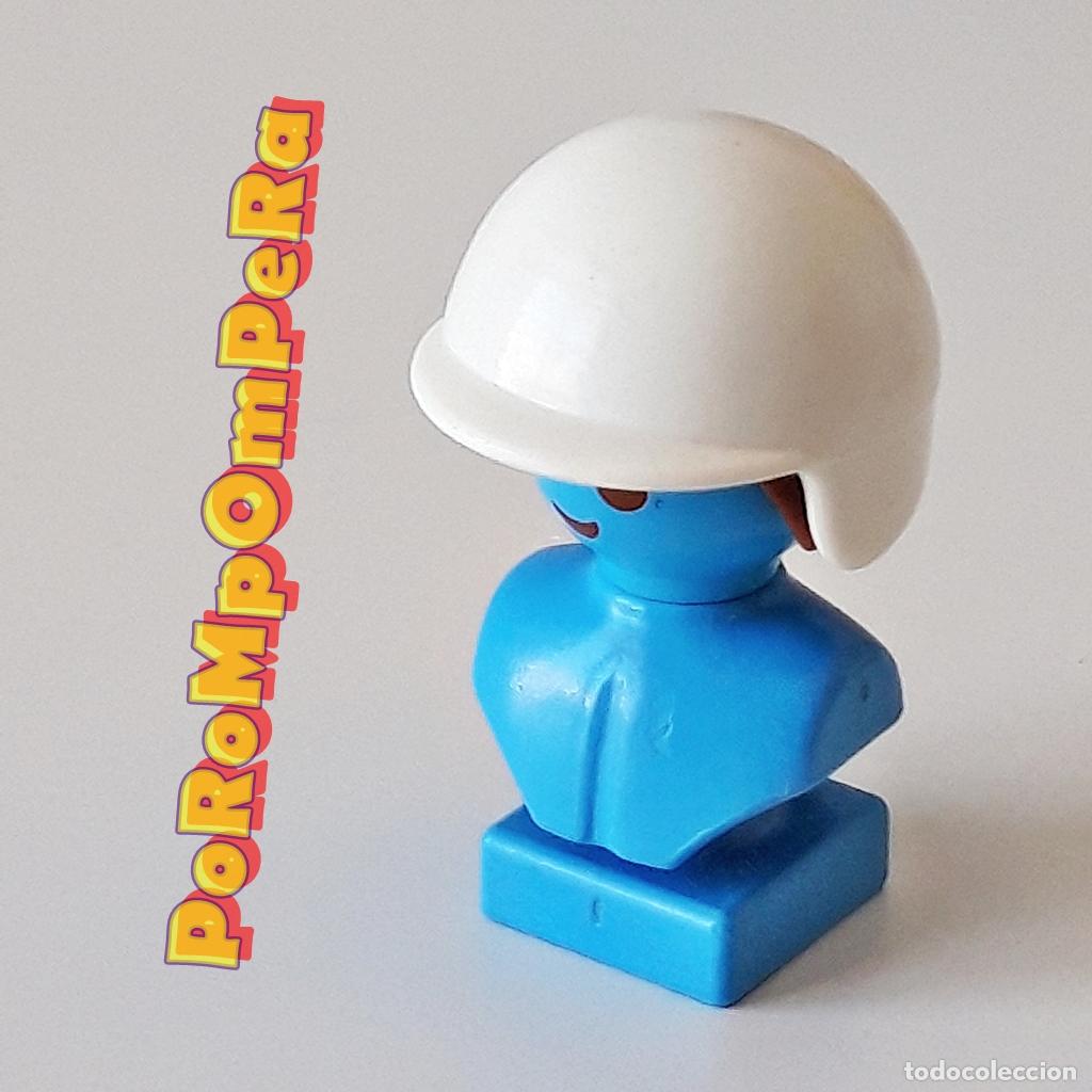 Playmobil: PLAYMOBIL CASCO BLANCO VISERA CORTA 3478 3616 3641 ? PILOTO MOTORISTA 1&ordf; &Eacute;POCA A&Ntilde;OS 70 Y 80 GR2