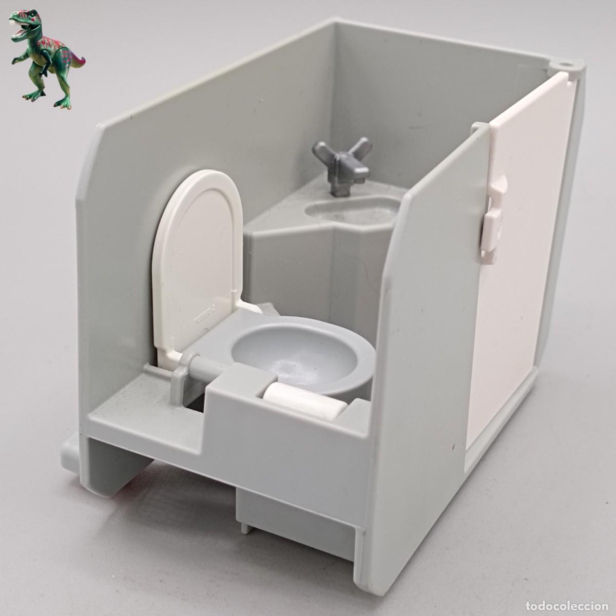 Playmobil: Playmobil ba&ntilde;o completo lavabo inodoro wc papel higienico avion comercial jet aeropuerto 5261