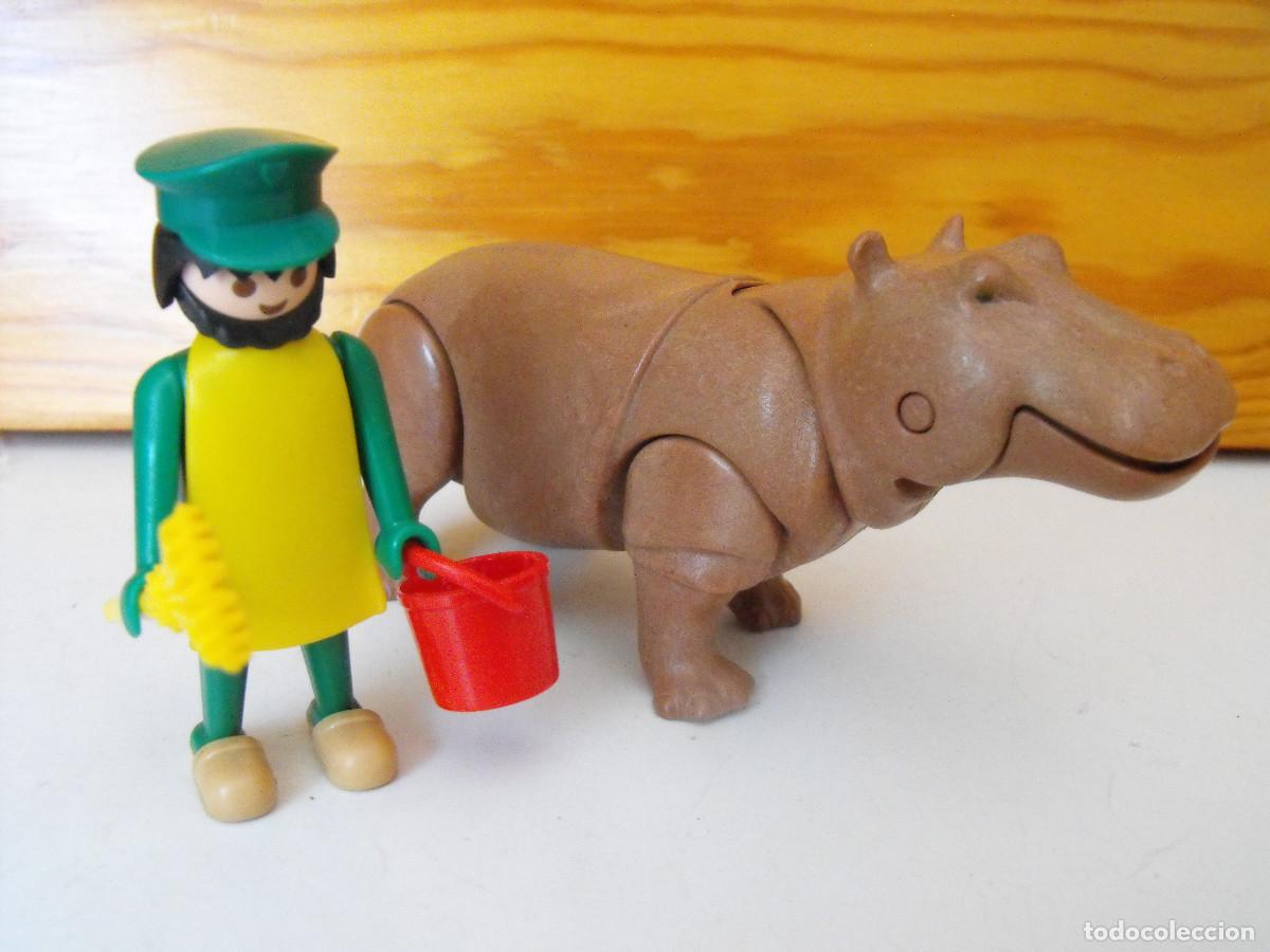 Playmobil: PLAYMOBIL. Hipopotamo con cuidador. De la ref.3547. Primera &eacute;poca.