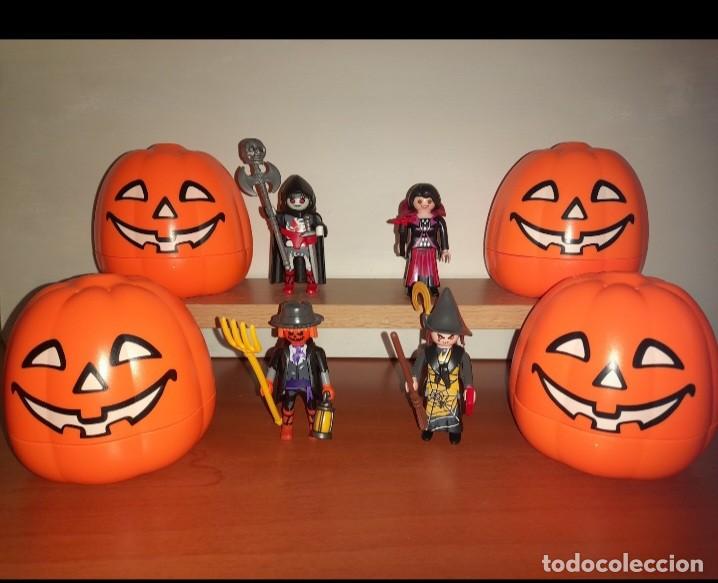 Playmobil: Playmobil lote de cuatro calabazas con figuras de Hallowen