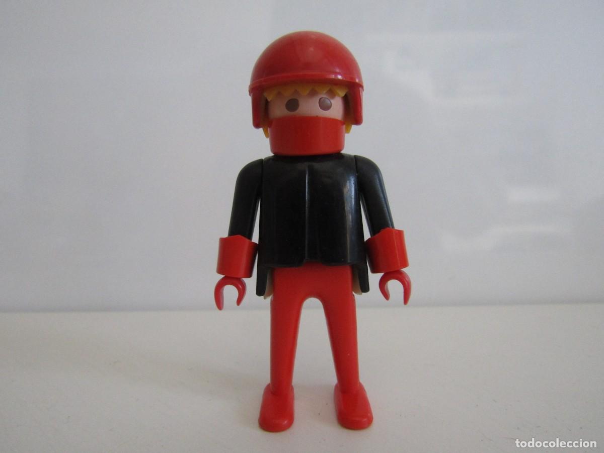 Playmobil: DIFICIL PILOTO DE MOTO 1&ordf; &Eacute;POCA FAMOBIL ROJO RAR PLAYMOBIL