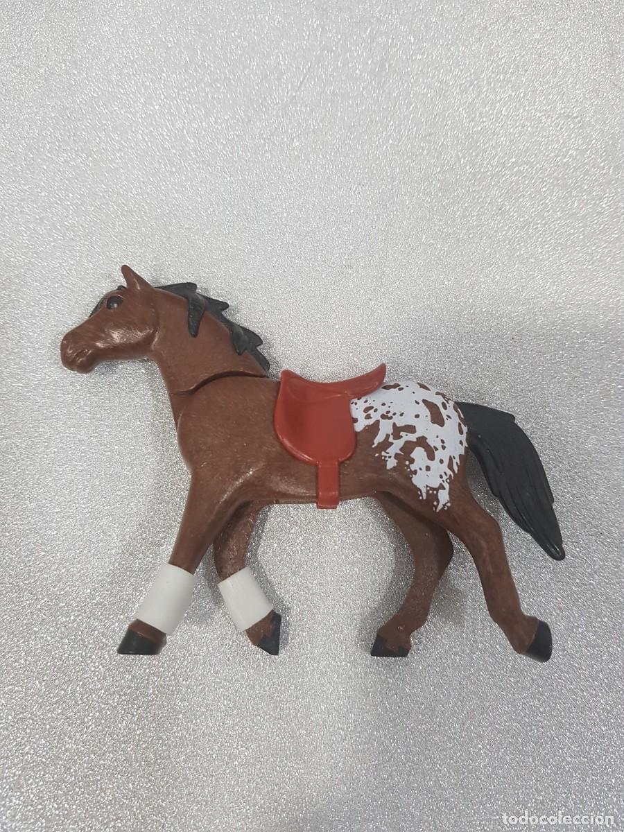 Playmobil: Figura Playmobil Caballo marron con manchas blancas