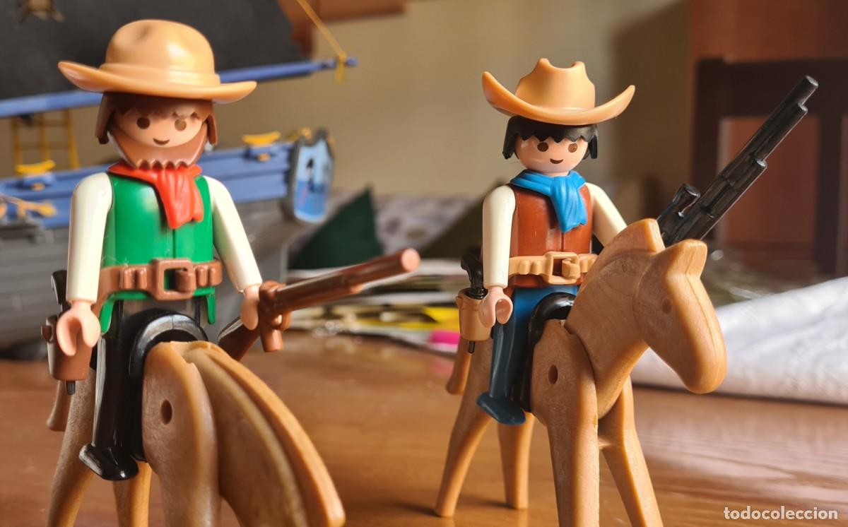 Playmobil: PLAYMOBIL - Lote de 2 vaqueros + caballos (1974)