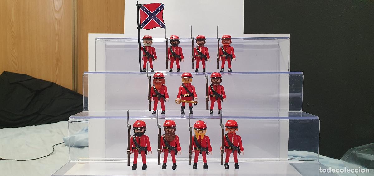 Playmobil: Playmobil 11 Soldados Sudistas CUSTOM caballer&iacute;a yankee sudista nordista confederado guerra civil