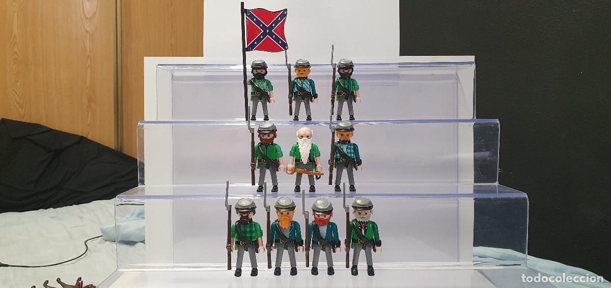 Playmobil: Playmobil 10 Soldados Sudistas CUSTOM caballer&iacute;a yankee sudista nordista confederado guerra civil