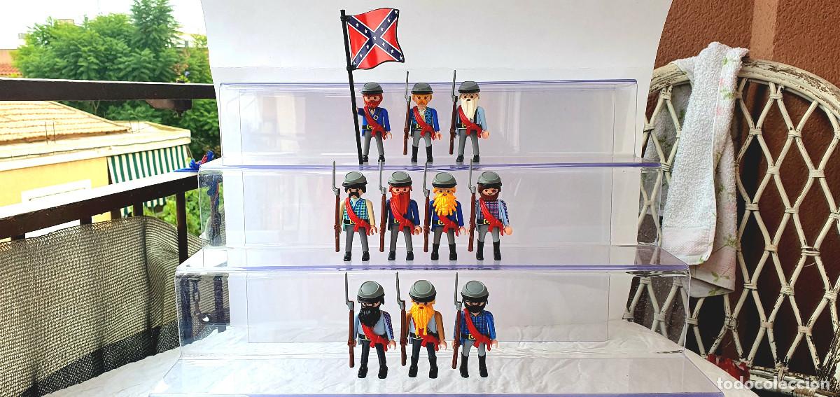Playmobil: Playmobil 10 Soldados Sudistas CUSTOM caballer&iacute;a yankee sudista nordista confederado guerra civil