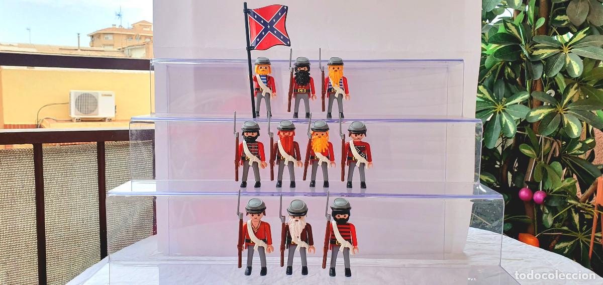 Playmobil: Playmobil 10 Soldados Sudistas CUSTOM caballer&iacute;a yankee sudista nordista confederado guerra civil