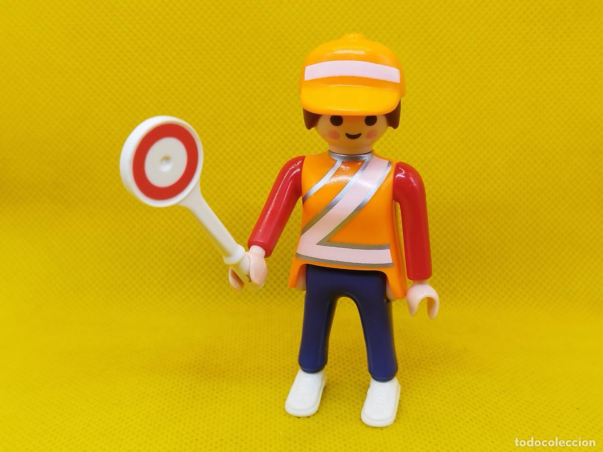 Playmobil: Playmobil Mujer con se&ntilde;al de tr&aacute;fico, control de paso de peatones escolar