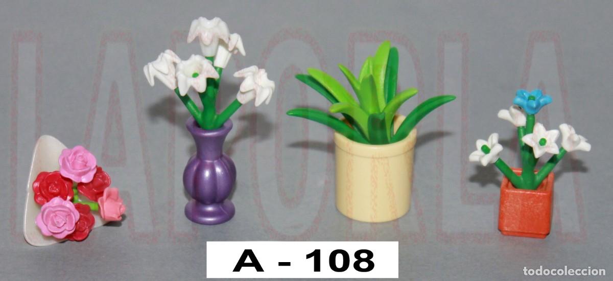 Playmobil: PLAYMOBIL FLORES Y PLANTAS - JARR&Oacute;N MACETA RAMO HOGAR DECORACI&Oacute;N (A-108)