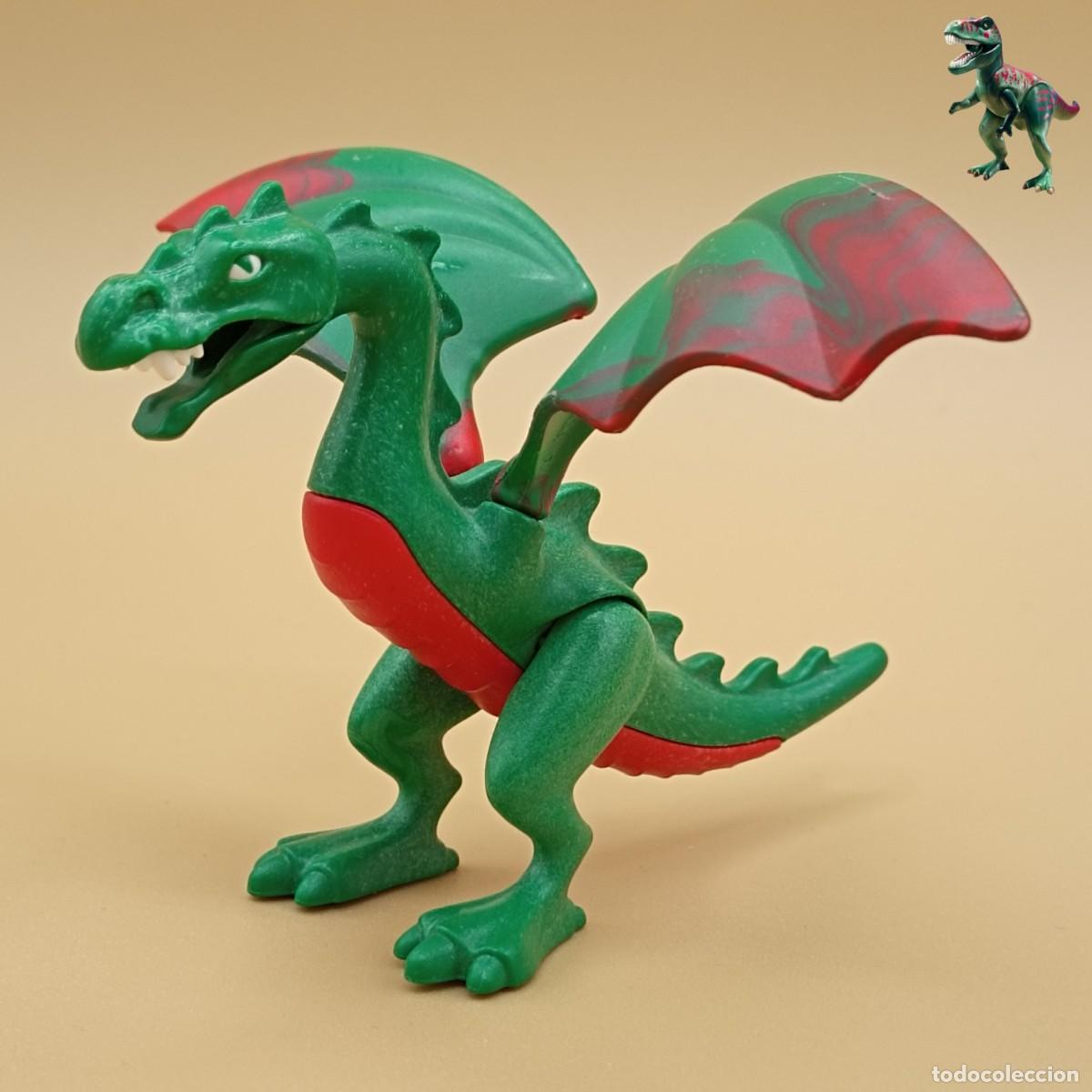 Playmobil: Playmobil figura dragon verde peque&ntilde;o alado alas animal medieval 30654653 6836