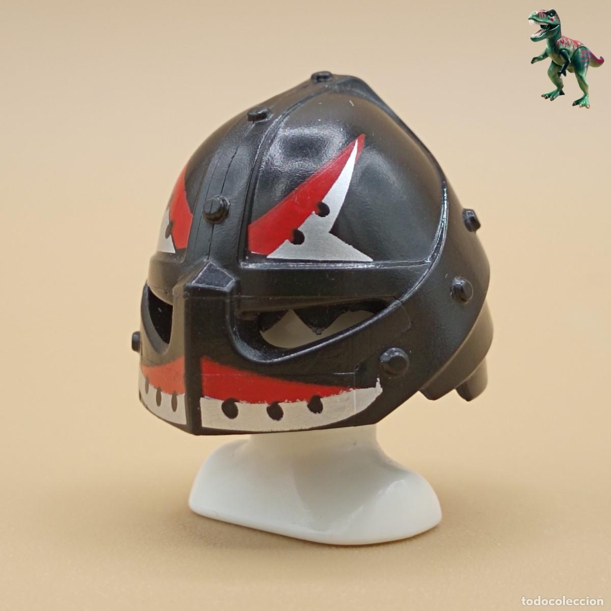 Playmobil: Playmobil casco negro guerrero soldado caballero medieval 5409 drag&oacute;n rojo yelmo