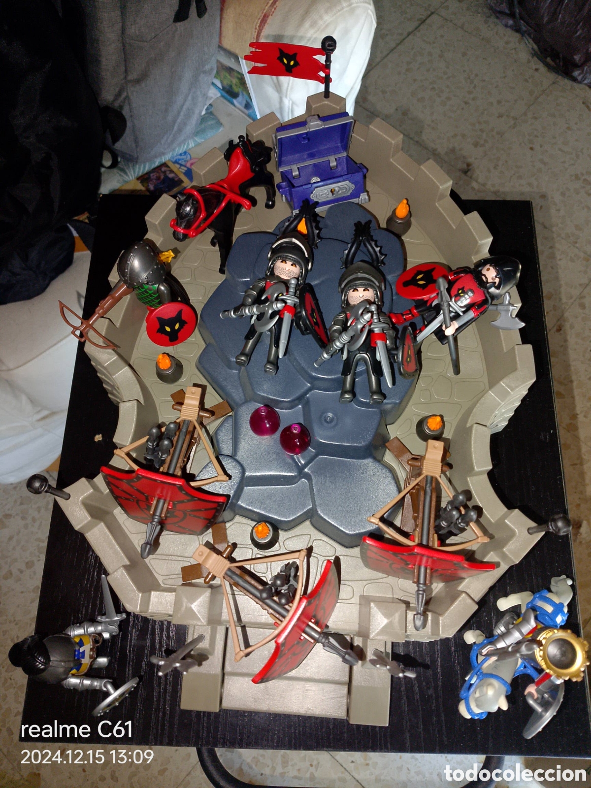 Playmobil: Playmobil 2008 RF 4217 fortaleza medieval 4 guerrero 3 Ballesta LOBO & 7767 L&iacute;der caballero Rey LE&Oacute;N