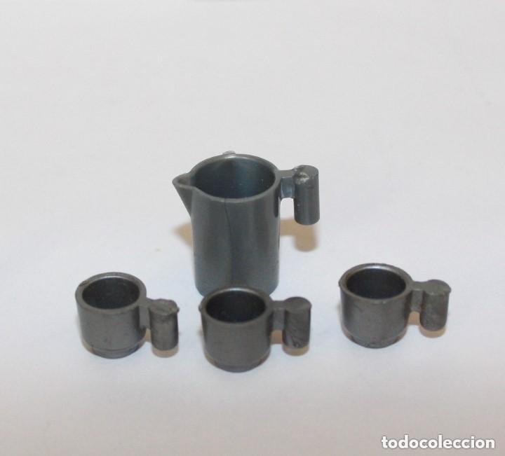 Playmobil: PLAYMOBIL LOTE X3 VASOS PLATEADOS + JARRA TAZA CERVEZA FUERTE OESTE MEDIEVAL