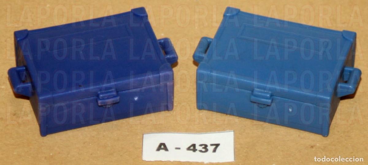 Playmobil: PLAYMOBIL 2 CAJAS AZULES - TRANSPORTE TALLER CAMPING (A-437)