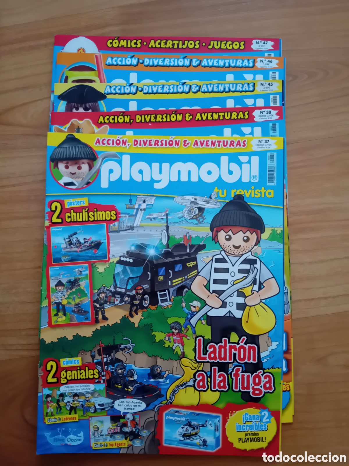Playmobil: 5 REVIST PLAYMOBIL N&deg;37, 38, 45, 46 Y 47. INCLUYEN POSTERS