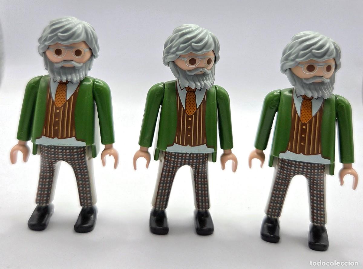 Playmobil: Playmobil 3 unidades abuelo gafas pelo y barba gris ref 70207