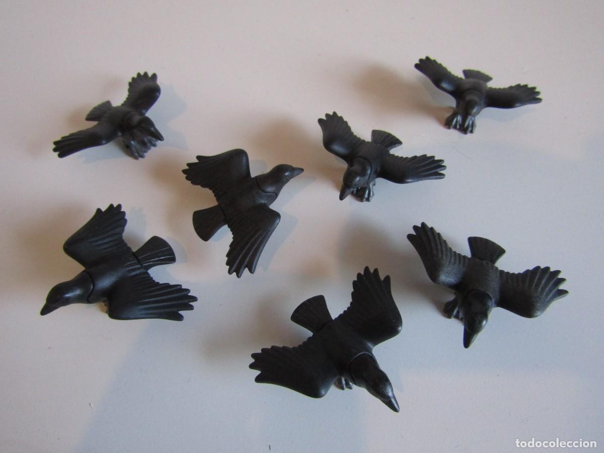 Playmobil: DIFICIL SET DE 7 CUERVOS NEGROS ALAS DESPLEGADAS MEDIEVALES OESTE GRANJAS BOSQUE PLAYMOBIL