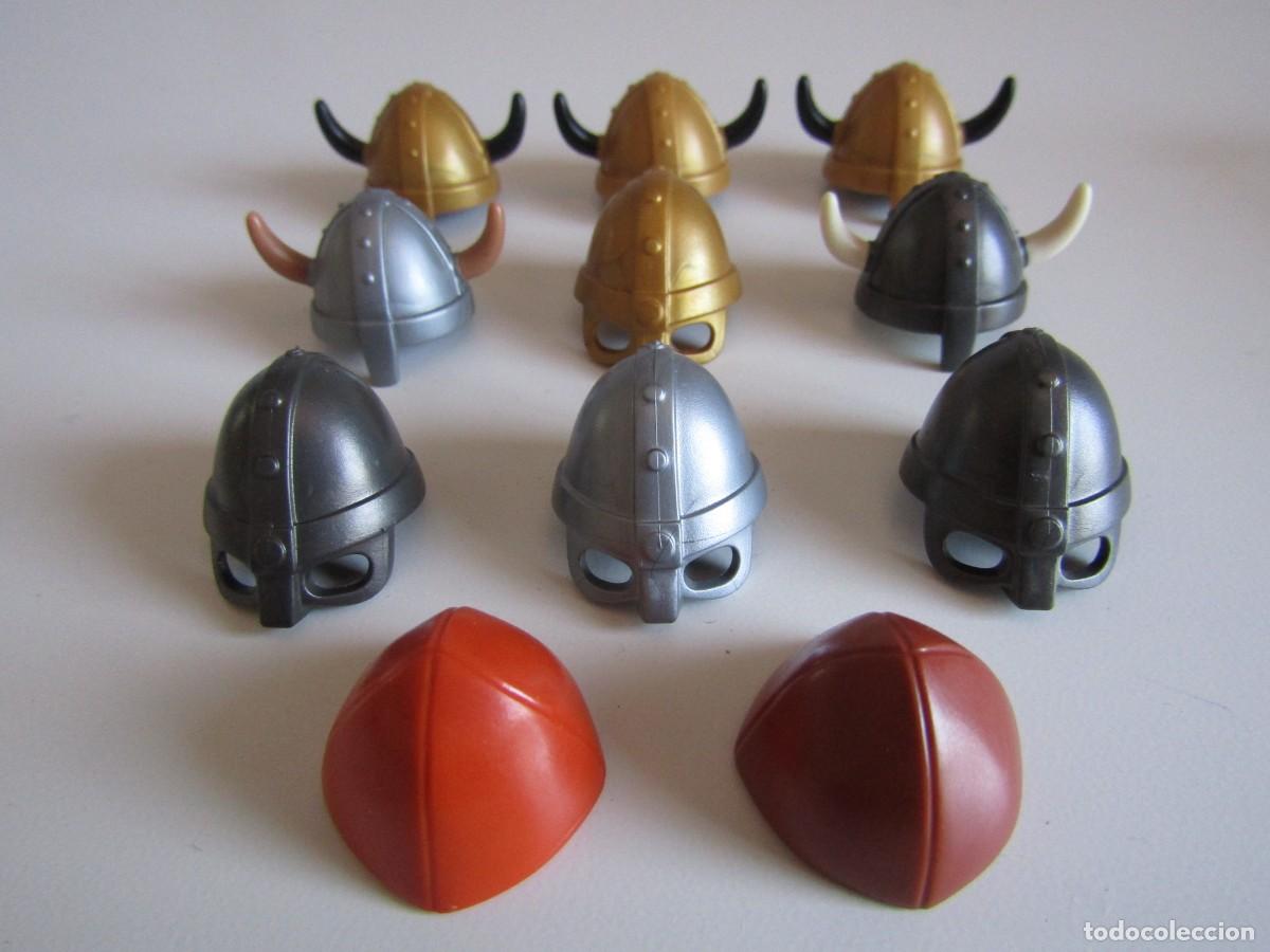 Playmobil: DIFICIL SET DE 11 CASCOS GUERREROS VIKINGOS VARIADOS PLAYMOBIL