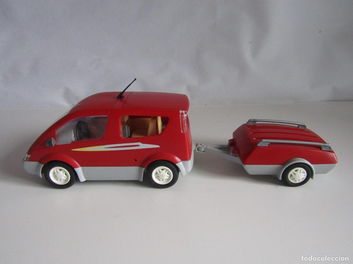 Playmobil: DIFICIL SET DE MONOVOLUMEN ROJO CON REMOLQUE ROHO THULE ANTIGUO RAR PLAYMOBIL