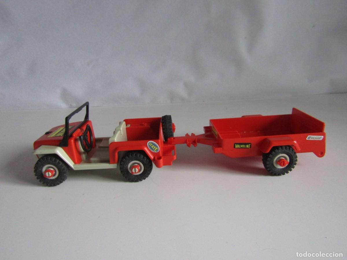 Playmobil: DIFICIL JEEP ROJO Y REMOLQUE MOTOS CARRERAS 1&ordf; &Eacute;POCA RAR PLAYMOBIL