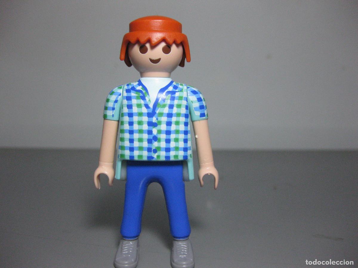 Playmobil: playmobil figura hombre ciudad pantalon azul y manga corta -h4