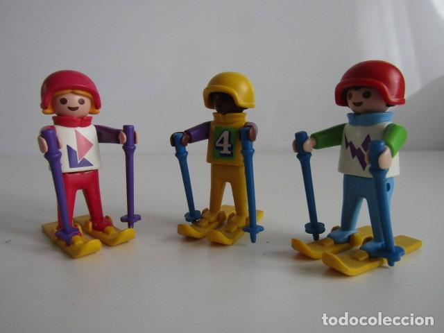 Playmobil: DIFICIL LOTE DE 3 NI&Ntilde;OS ESQUIADORES ANTIGUOS ESPECIALES INVIERNO SKI PLAYMOBIL