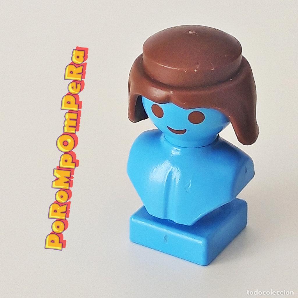 Playmobil: PLAYMOBIL PELUCA MARR&Oacute;N MEDIA MELENA FLEQUILLO EN V PELO CASTA&Ntilde;O CABELLO IDEAL CUSTOM/COMPLETAR PL4