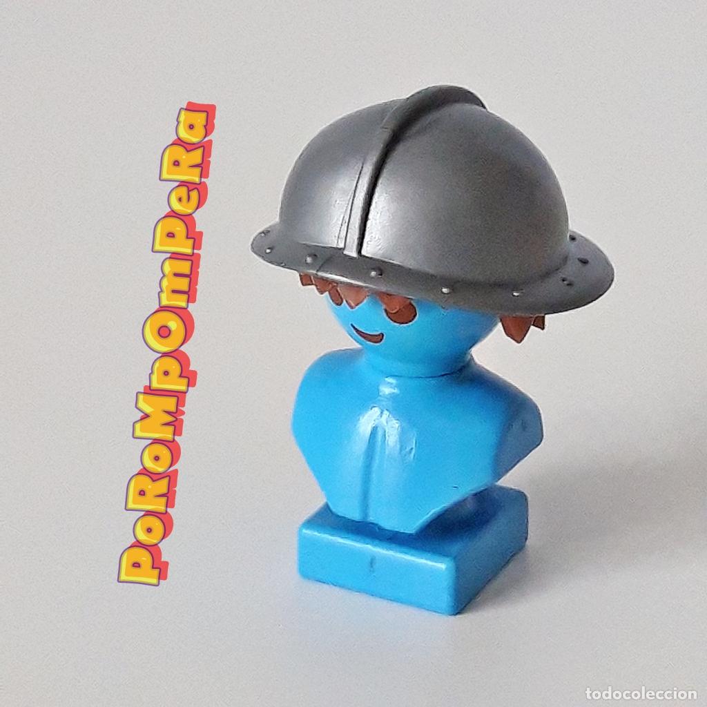 Playmobil: PLAYMOBIL MORRI&Oacute;N GRIS PLATEADO SIMILAR 3030 3268 3314 3368 4133 6381 ? CASCO CABALLERO MEDIEVAL GR4