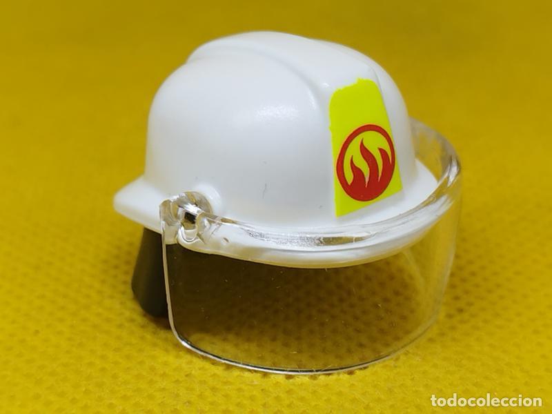 Playmobil: Playmobil Casco blanco de bombero con pantalla en la cara