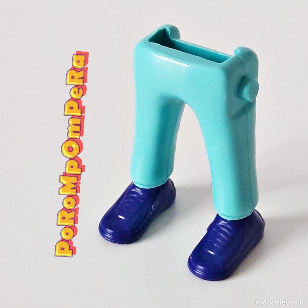 Playmobil: PLAYMOBIL PIERNA PANTAL&Oacute;N TURQUESA ZAPATILLA AZUL IDEAL CUSTOM O COMPLETAR S8